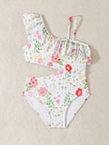 TRAJE BAÑO CON FLORES DE NIÑA