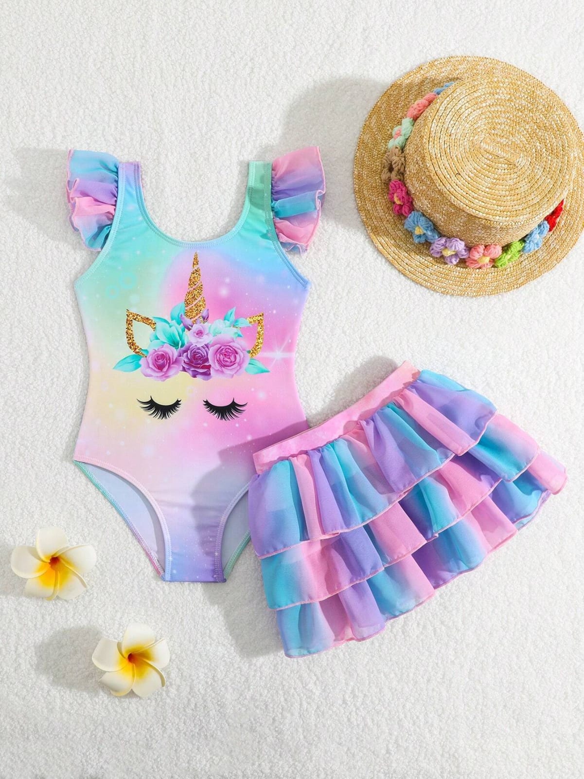 TRAJE DE BAÑOS DE NIÑA DE 2 PIEZAS
