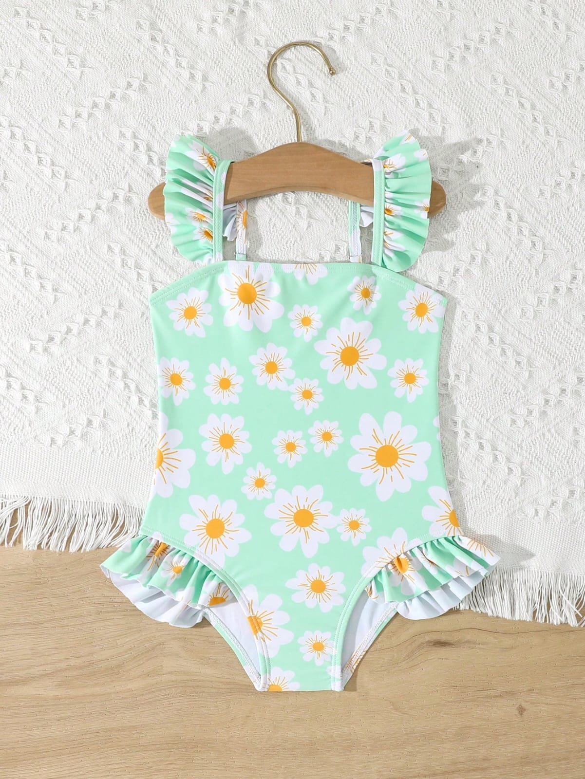 TRAJES DE BAÑOS DE FLOR COLOR VERDE