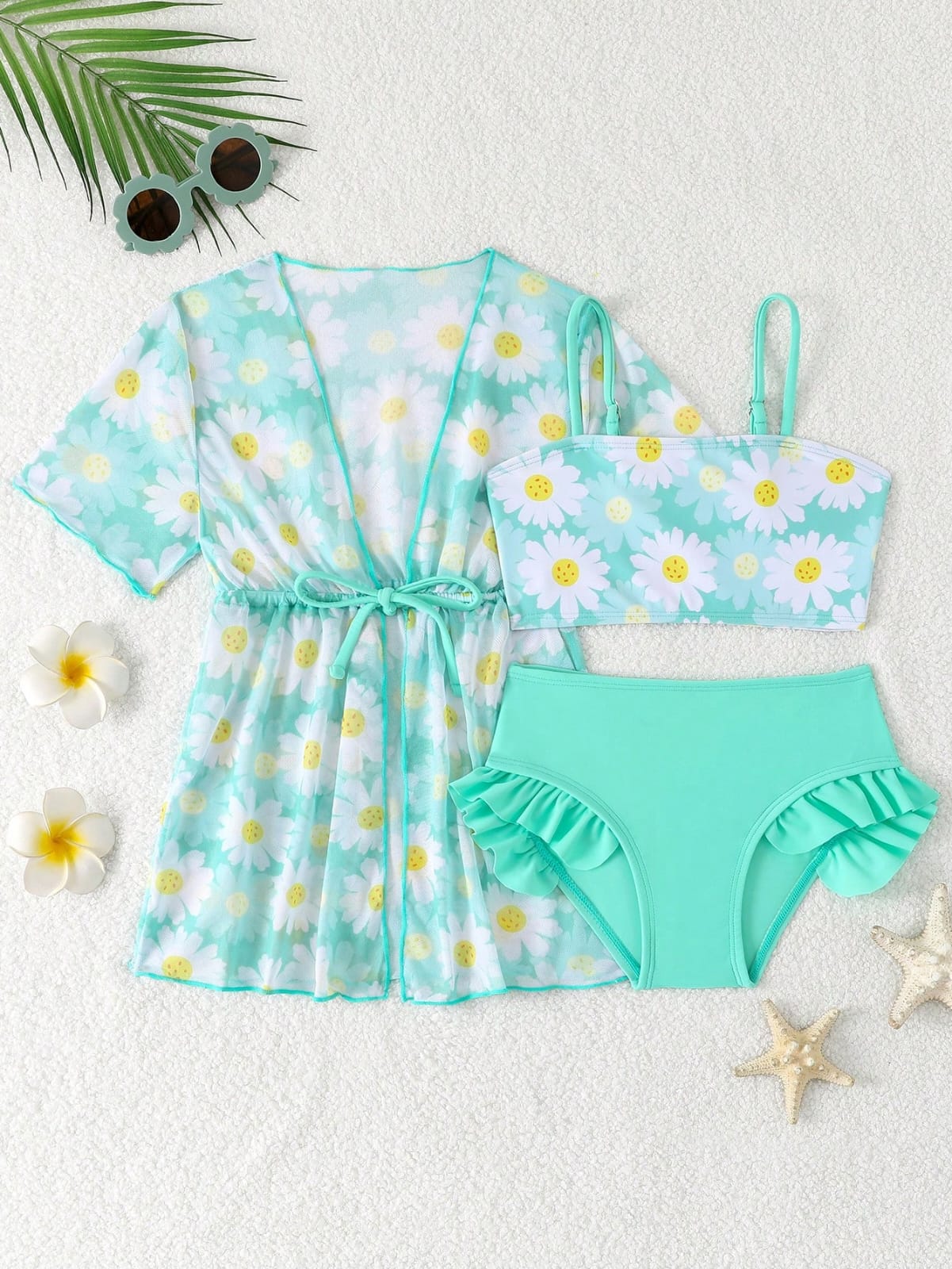 TRAJE DE BAÑO DE NIÑA CON ESTAMPADO DE MARGARITA