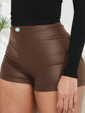 SHORT ESTILO CUERO DE MUJER
