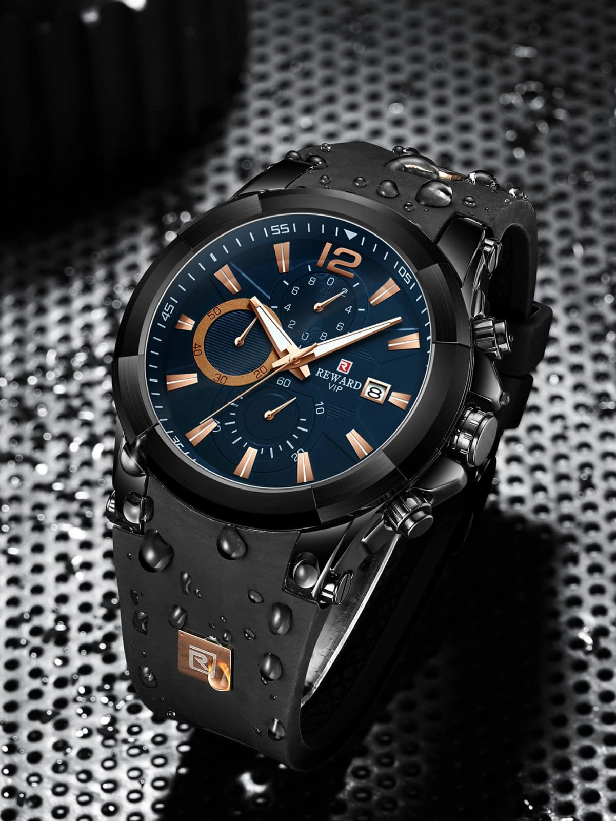 RELOJ NEGRO ACERO INOXIBABLE PARA CABALLERO
