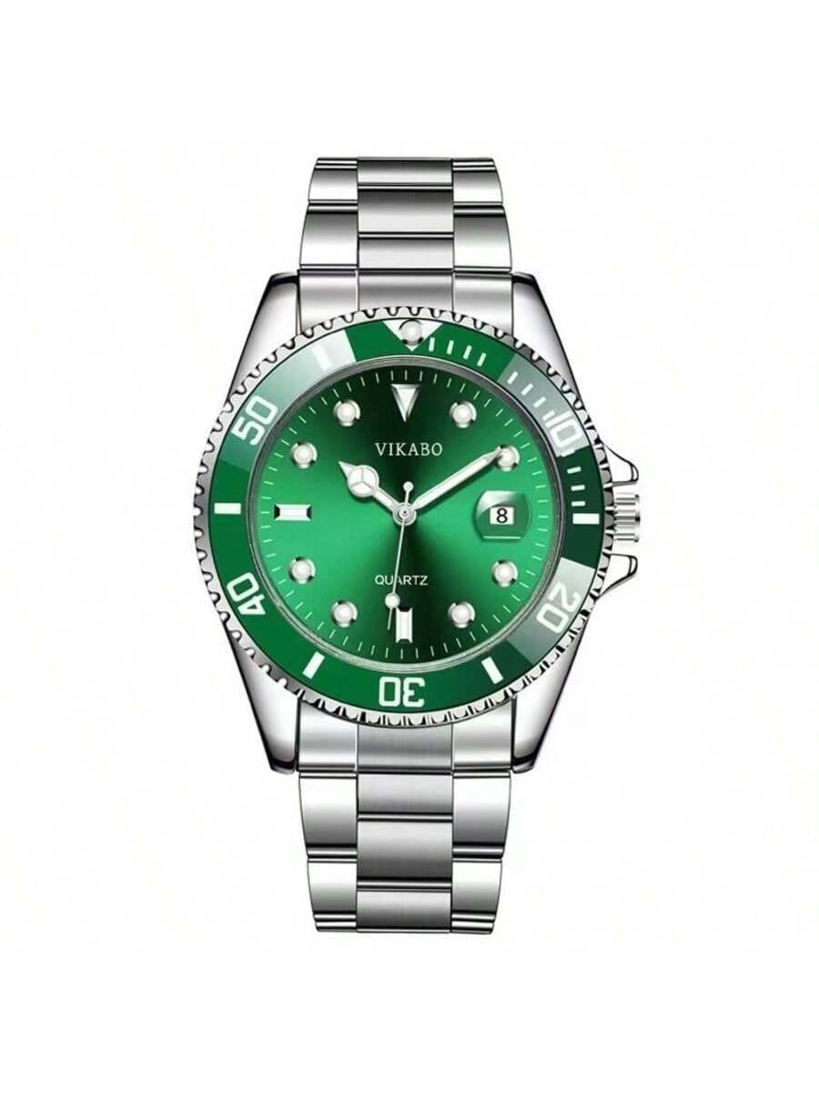RELOJ ACERO INOXIBABLE VERDE EN EL FONDO DE HOMBRE