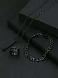 SET DE 3 PIEZAS PULSERA, COLLAR Y AÑILLO DE HOMBRE