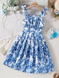VESTIDO DE NIÑA COLOR AZUL
