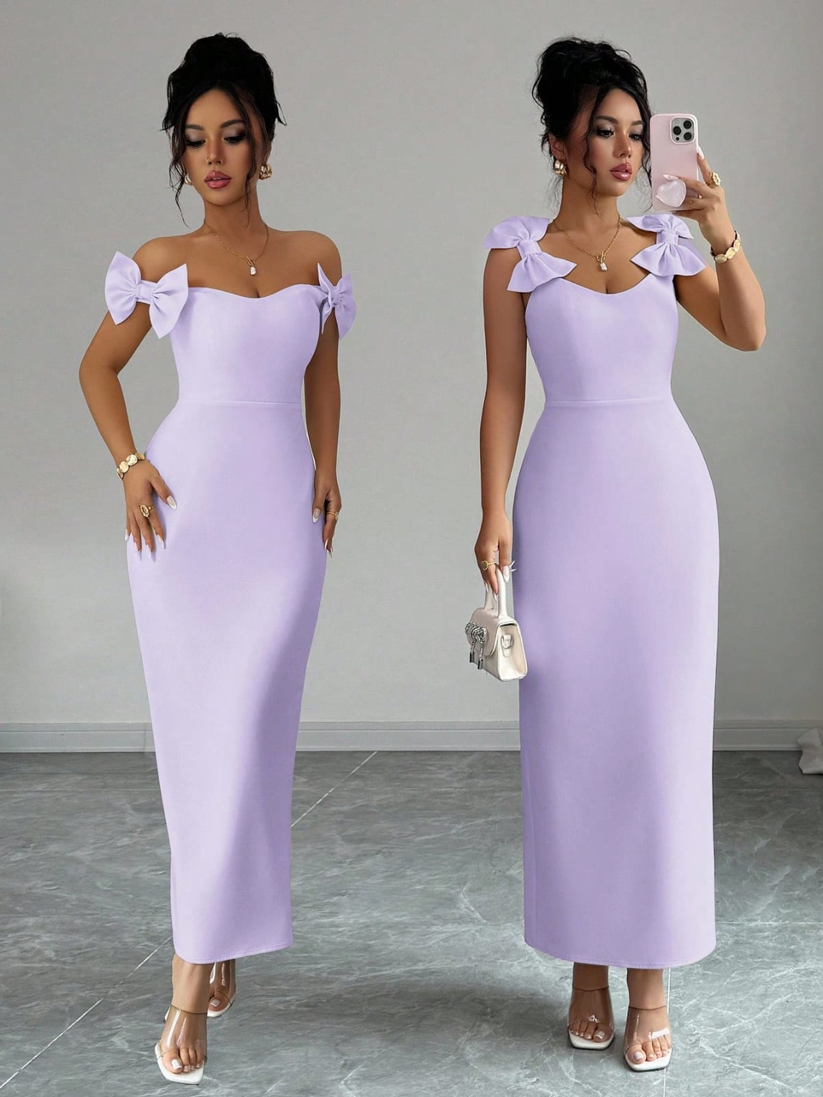 VESTIDO COLOR MORADO DE DAMA