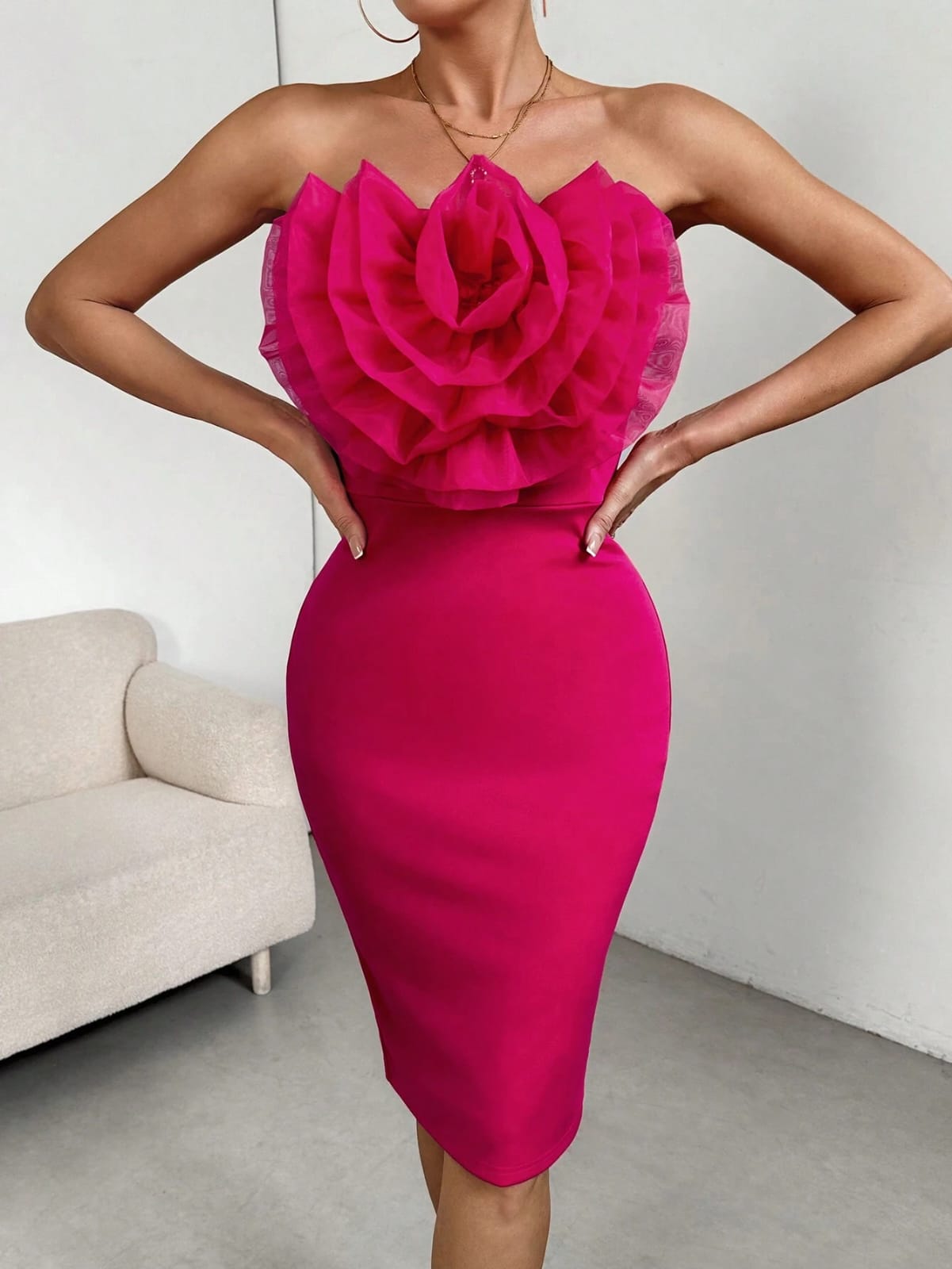VESTIDO DE DAMA COLOR ROSADO