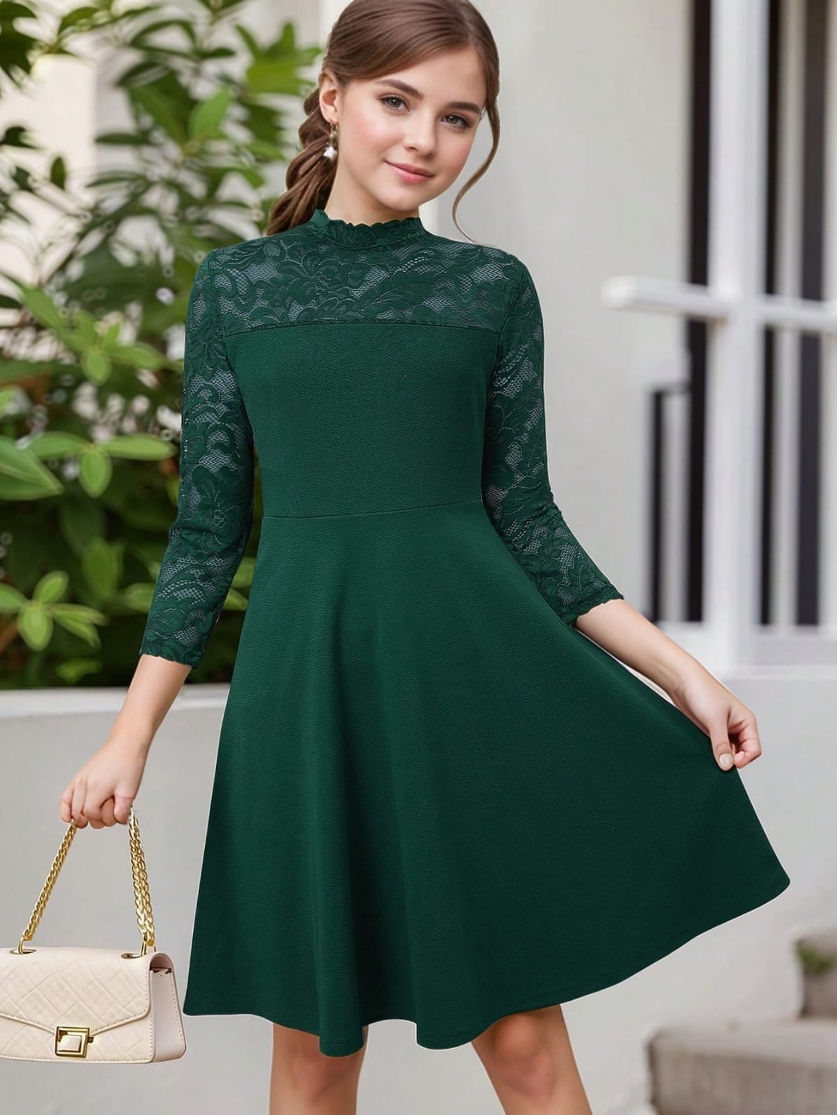 VESTIDO DE NIÑA COLOR VERDE