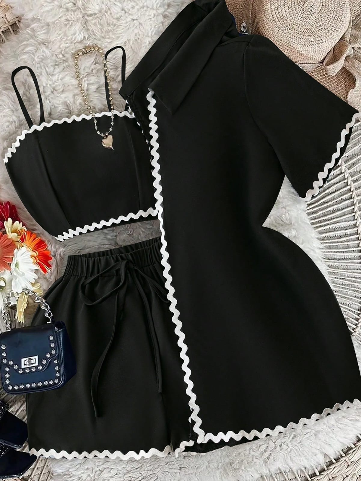 CONJUNTO DE 3 PIEZAS COLOR NEGRO