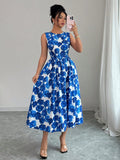 VESTIDO LARGO COLOR AZUL