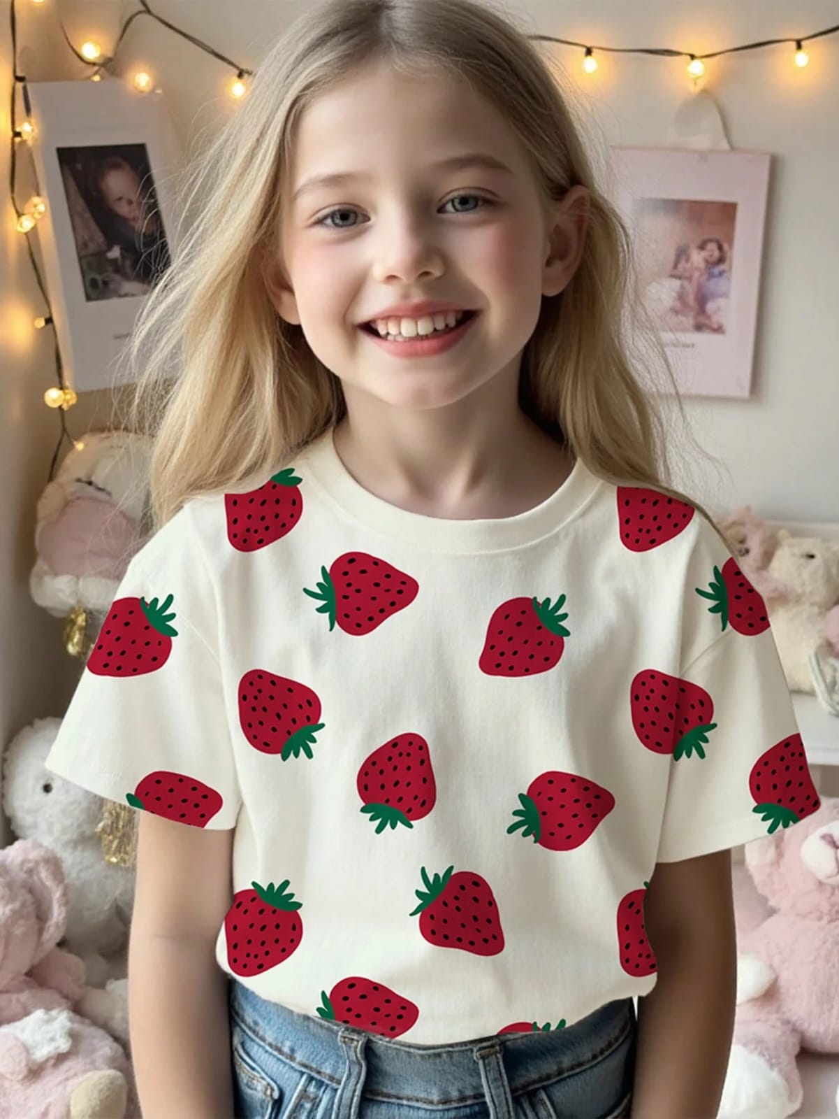 CAMISA DE NIÑA CON DISEÑOS DE FRESAS