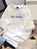 CAMISA DE LOS ANGELES BLANCA LETRAS AZUL