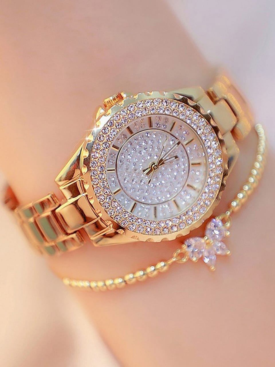 RELOJ DE MUJER Y PULSERA DE MARIPOSA