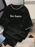 CAMISA DE LOS ANGELES NEGRA LETRAS BLANCAS