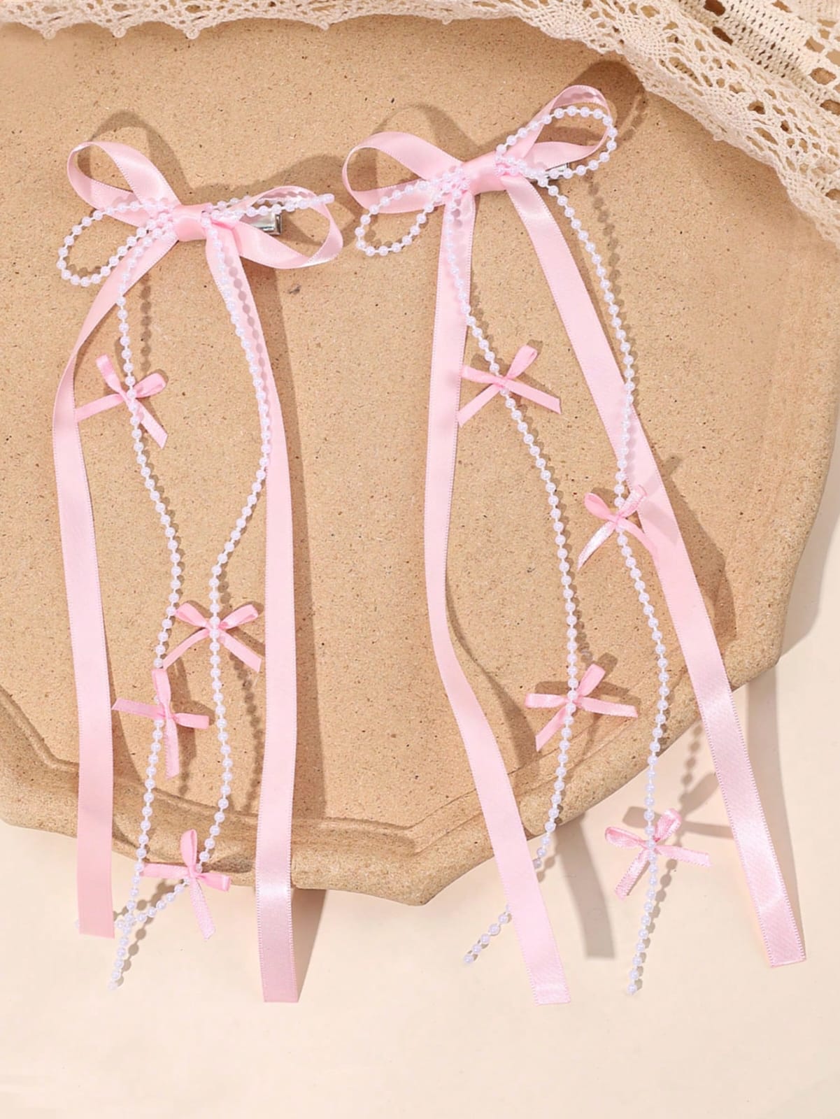 SET DE 2 GANCHOS ROSA DE NIÑA