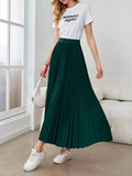 FALDA LARGA VERDE CON QUIEBRES DE MUJER