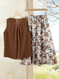 CONJUNTO DE MUJER DE 2 PIEZAS FALDA Y BLUSA