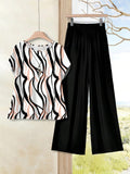 CONJUNTO DE MUJER DE 2 PIEZAS BLUSA Y PANTALONETA