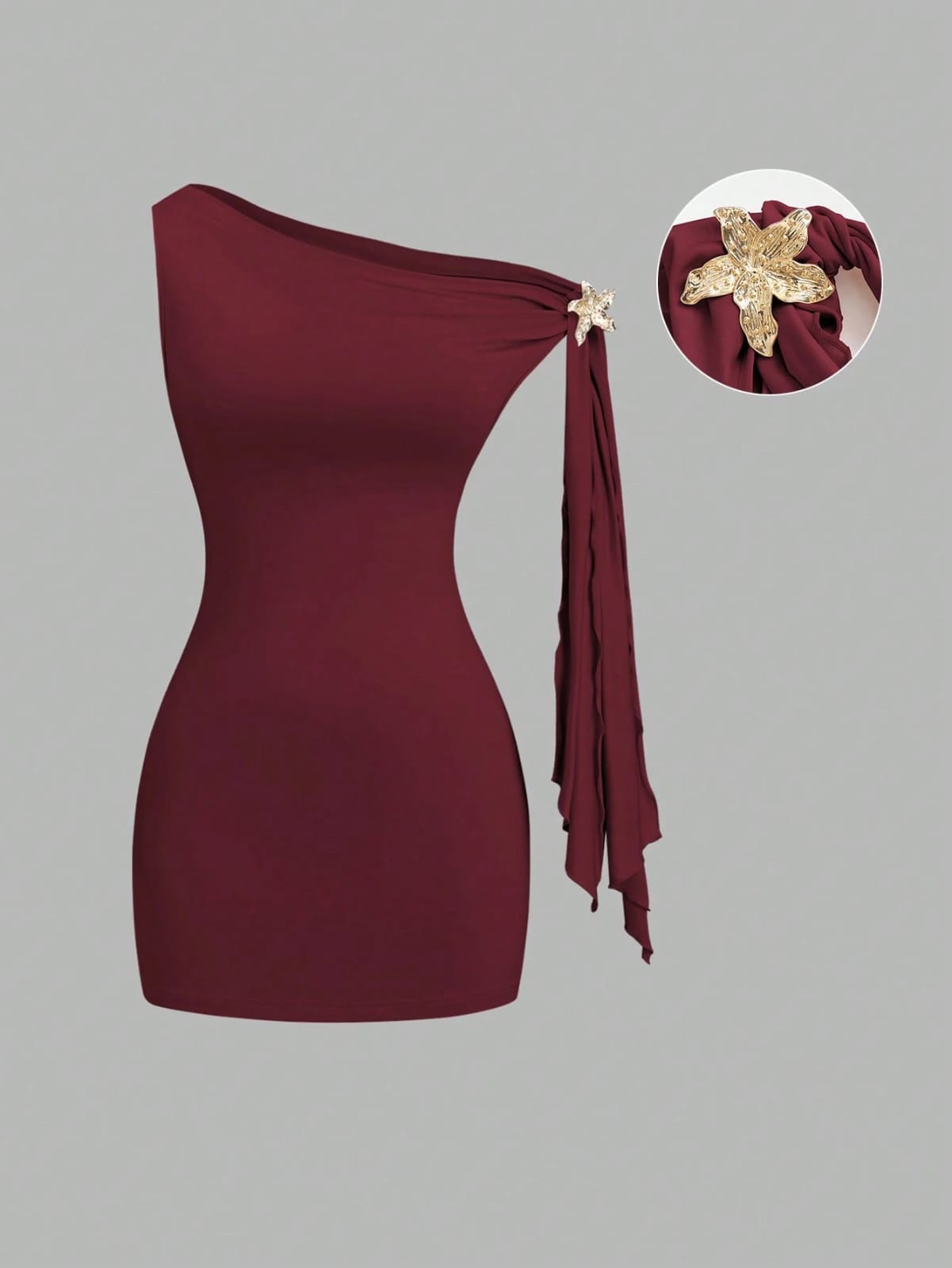 VESTIDO CORTO MANGA CAIDA DE DAMA
