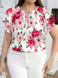 BLUSA DE NUJER MANGA CORTA CON ESTAMPADO FLORAL