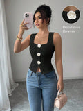 TOP DE MUJER DE TIRANTES CON ROSAS