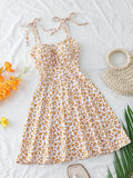 VESTIDO ESCOTADO DE MUJER CON ESTAMPADO FLORAL