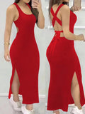 VESTIDO ROJO LARGO PEGADO