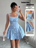 VESTIDO CELESTE CORTO DE MUJER