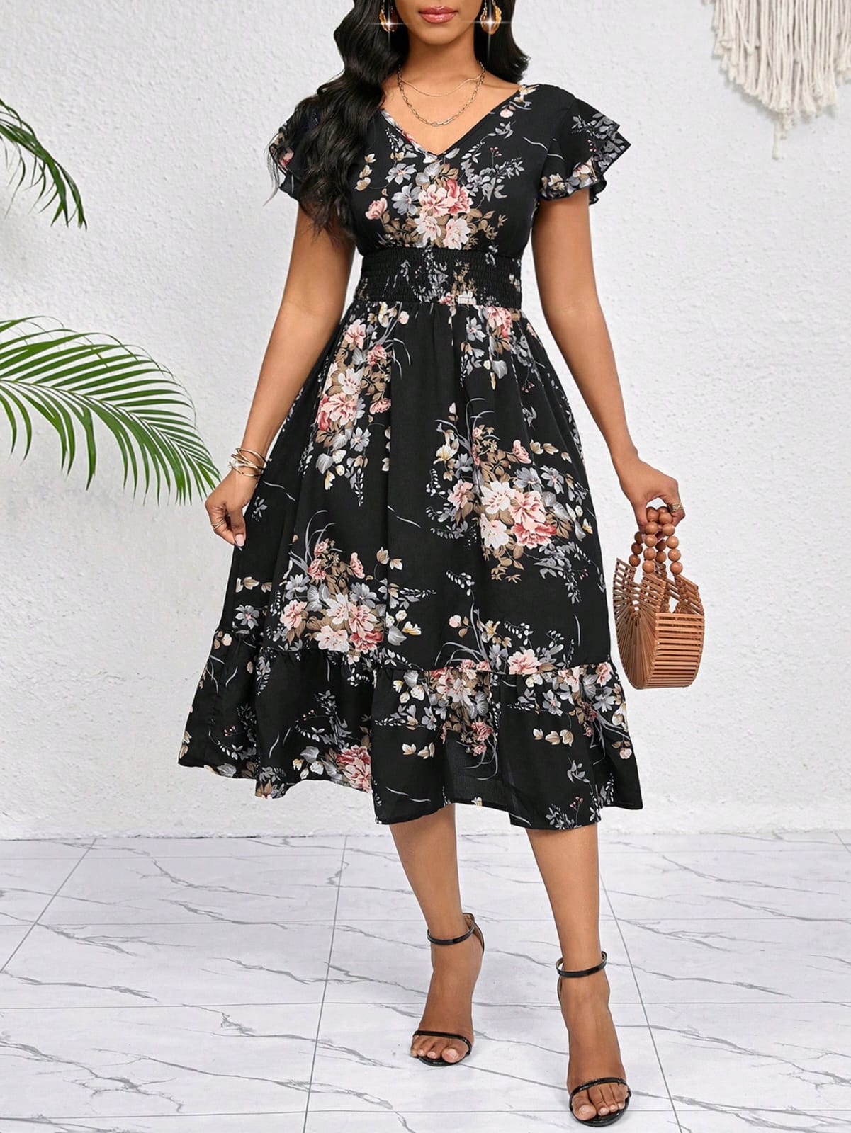 VESTIDO NEGRO LARGO DE DAMA