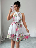 VESTIDO CORTO BLANCO FLORAL