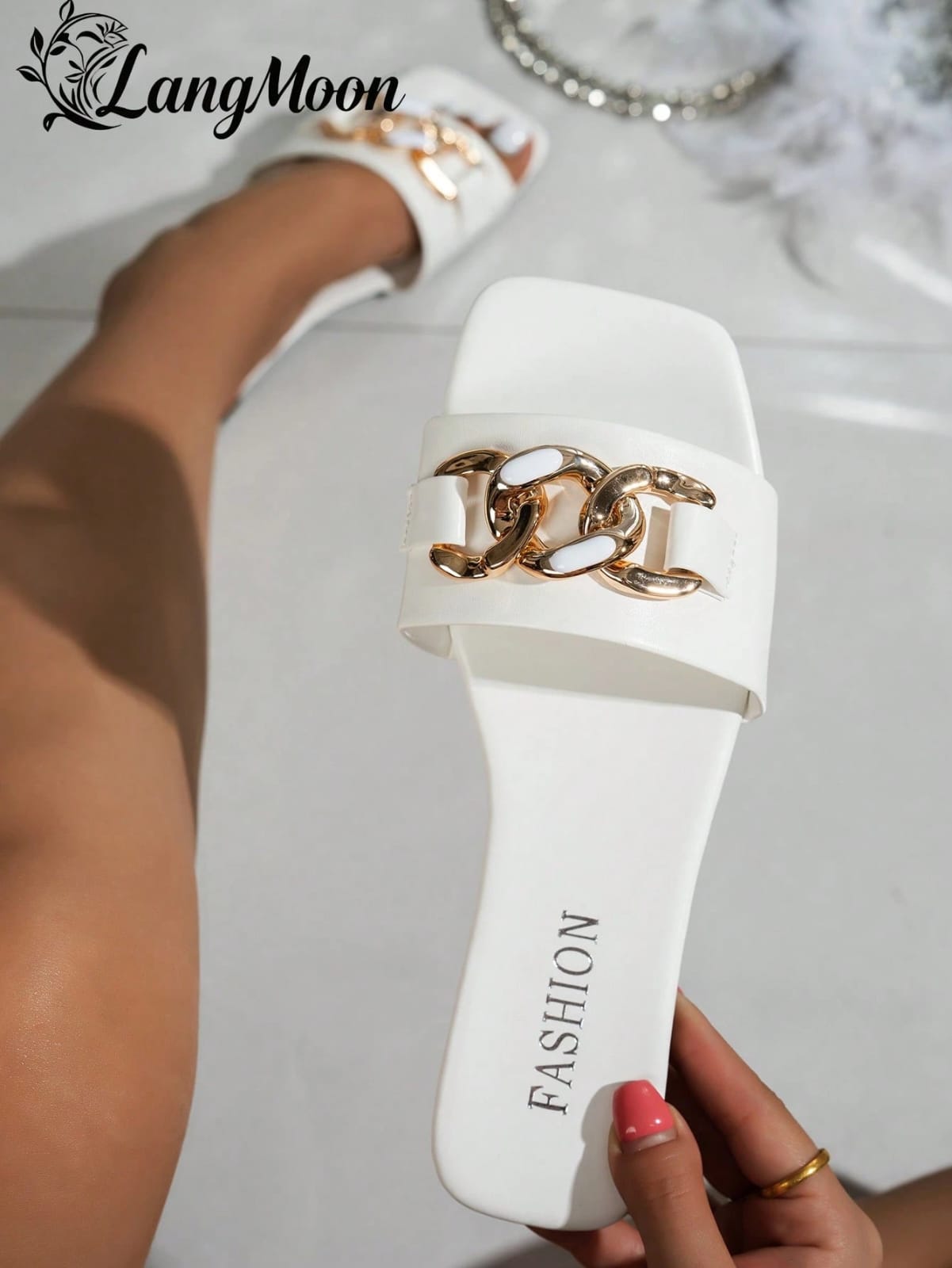 SANDALIAS BLANCAS FASHION DE MUJER5