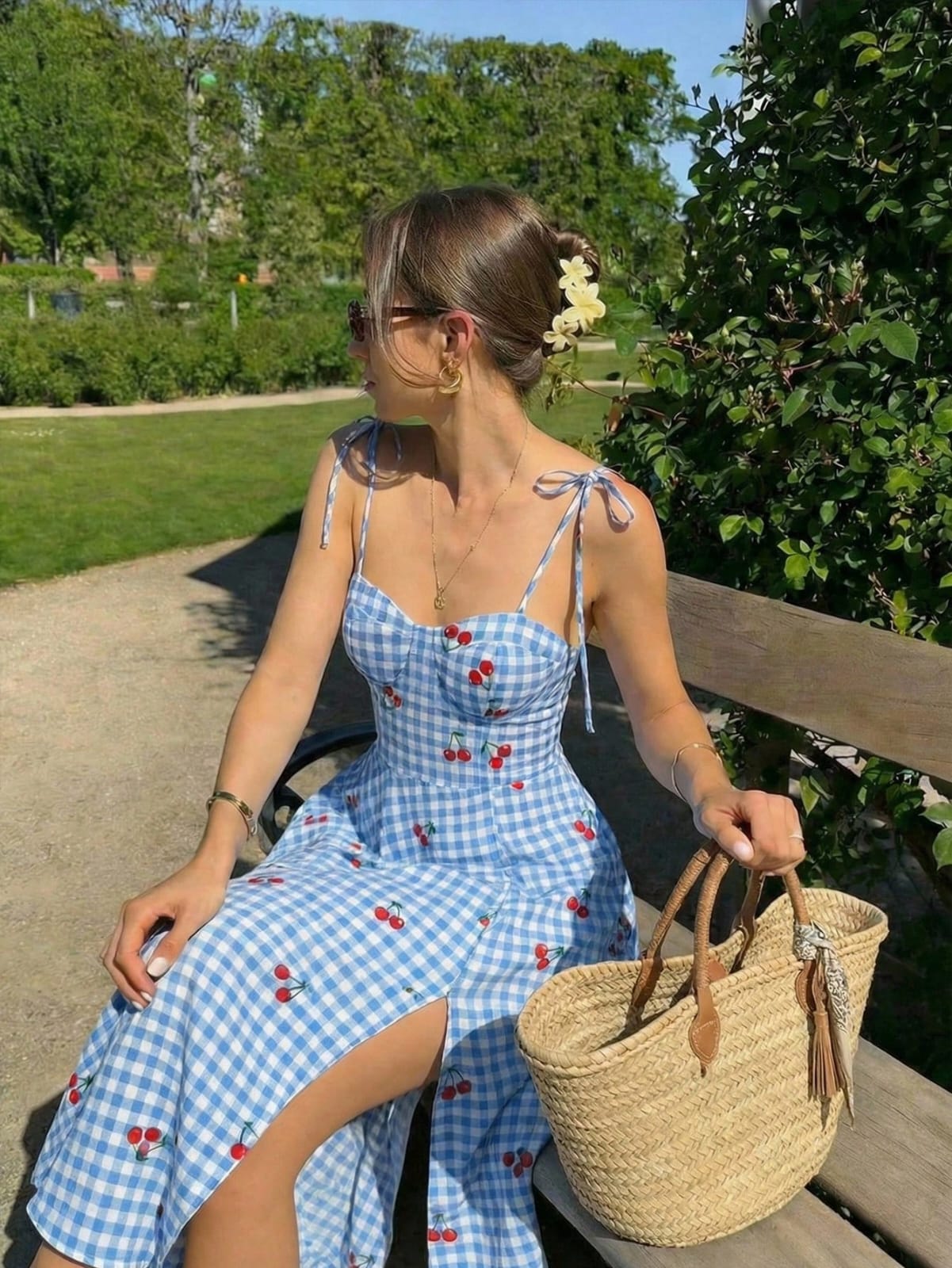 VESTIDO CELESTE DE PICNIC DE MUJER