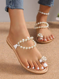 SANDALIA DE MUJER CON PERLAS U