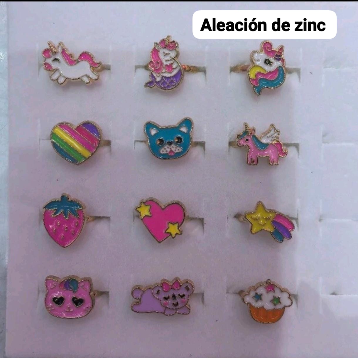 12 PIEZAS DE ANILLOS DE NIÑA