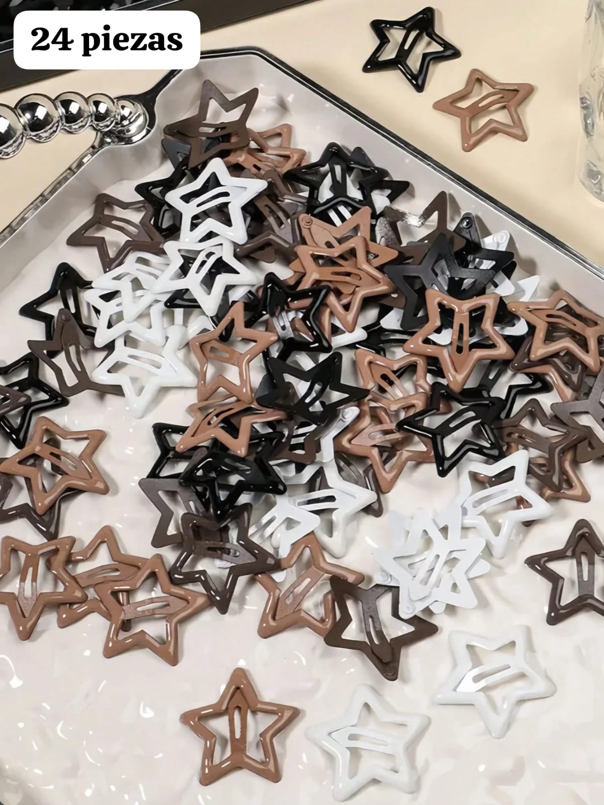 SET DE 24 PIEZAS DE GANCHITOS DE ESTRELLA