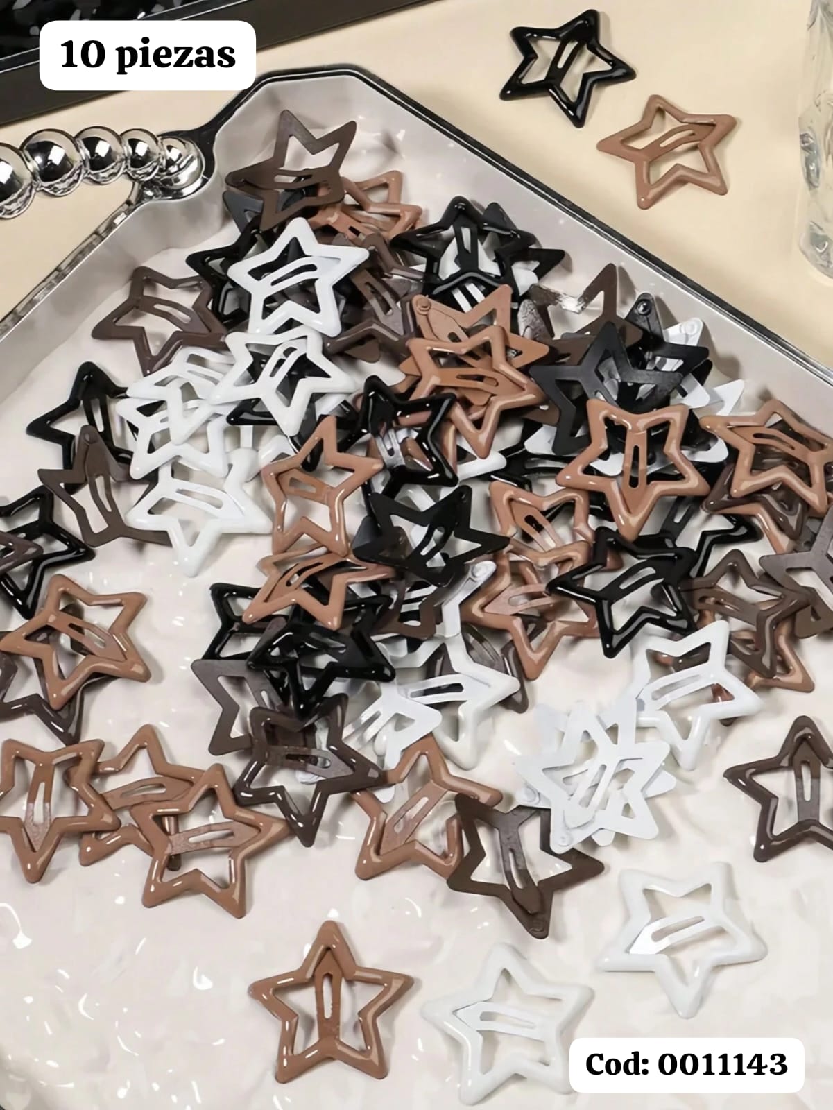 SET DE 10 PIEZAS DE GANCHITOS DE ESTRELLA