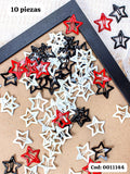 SET DE 10 PIEZAS DE GANCHITOS DE ESTRELLA ROJO