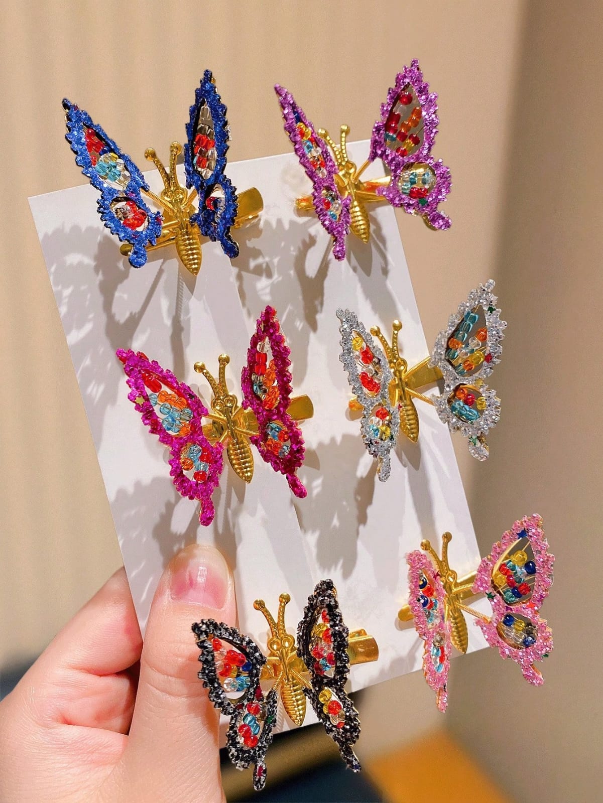 6 GANCHOS DE MARIPOSA