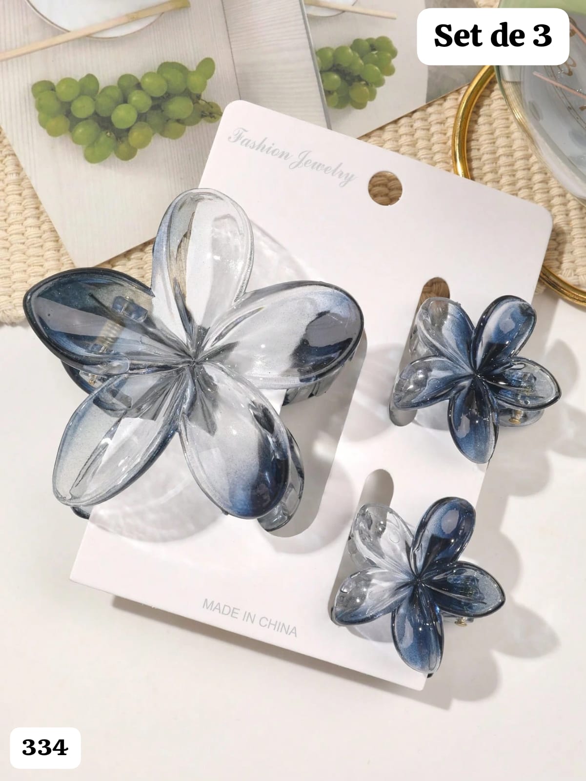 SET DE 3 GANCHOS DE FLOR
