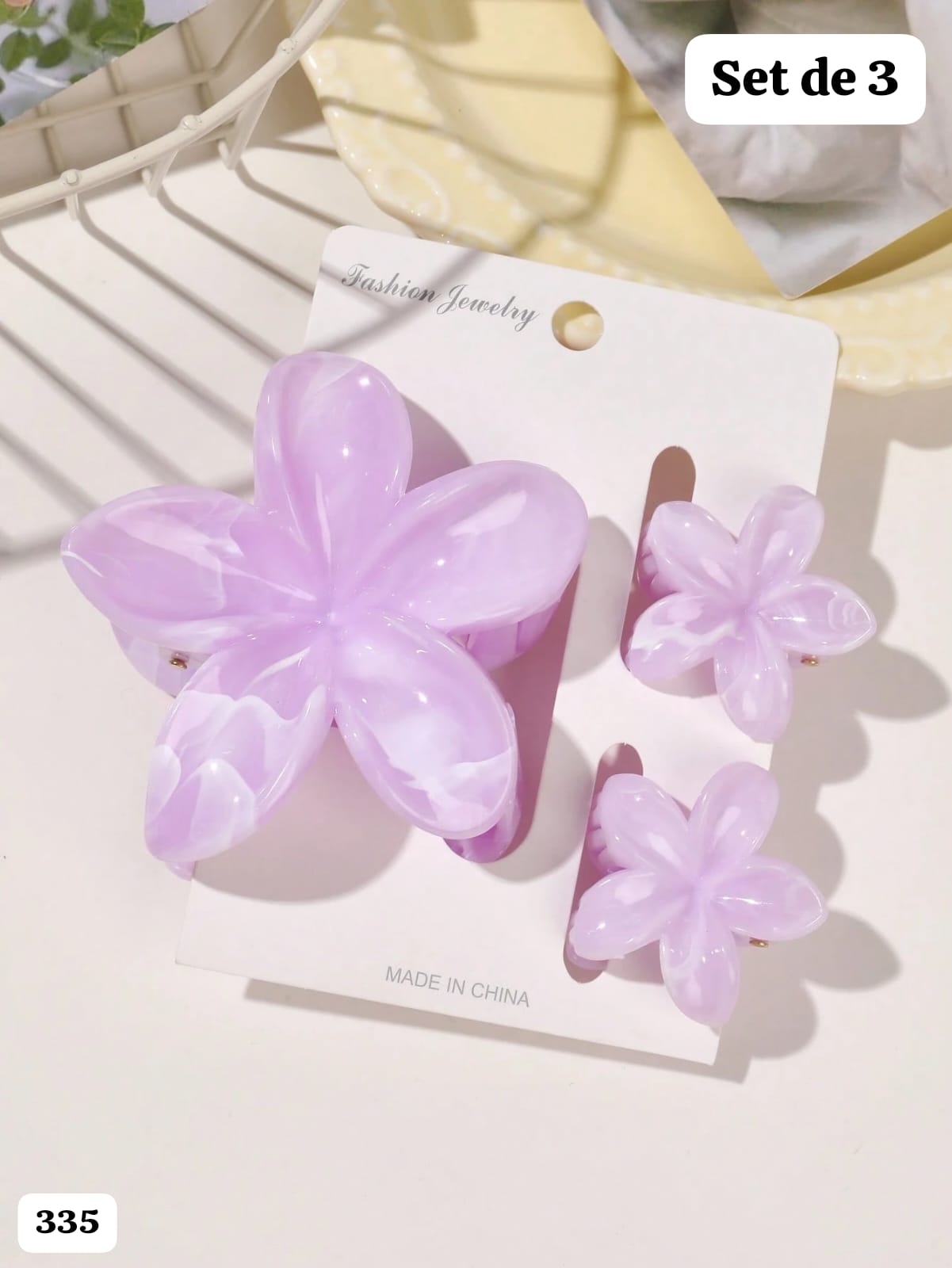 SET DE 3 GANCHOS DE FLOR