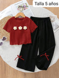 CONJUNTO DE NIÑA PANTALONETA NEGRA