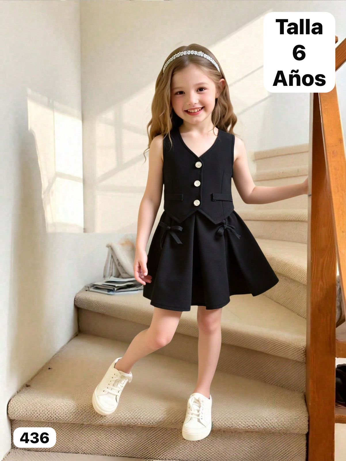 CONJUNTO COLOR NEGRO DE FALDA DE NIÑA