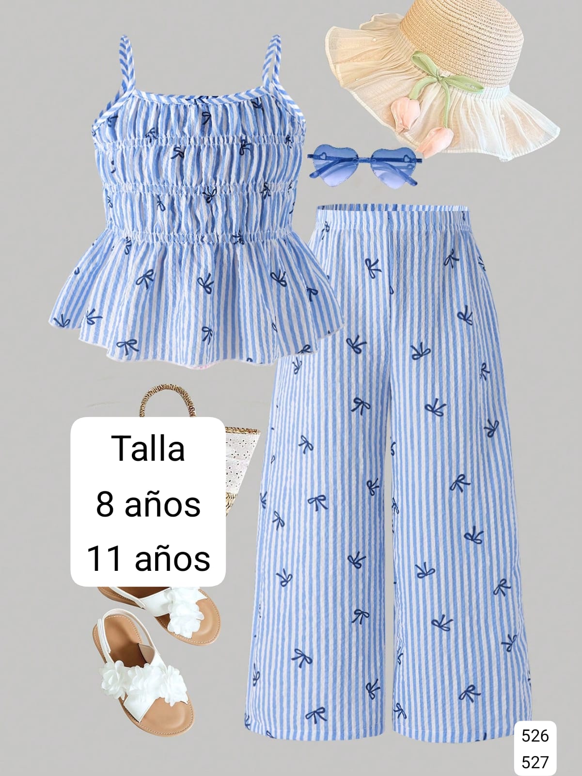 CONJUNTO AZUL DE PANTALONETA DE NIÑA