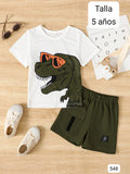 CONJUNTO VERDE DE DINOSAURIO