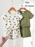 CONJUNTO DE DINOSAURIO Y VERDE DE NIÑO