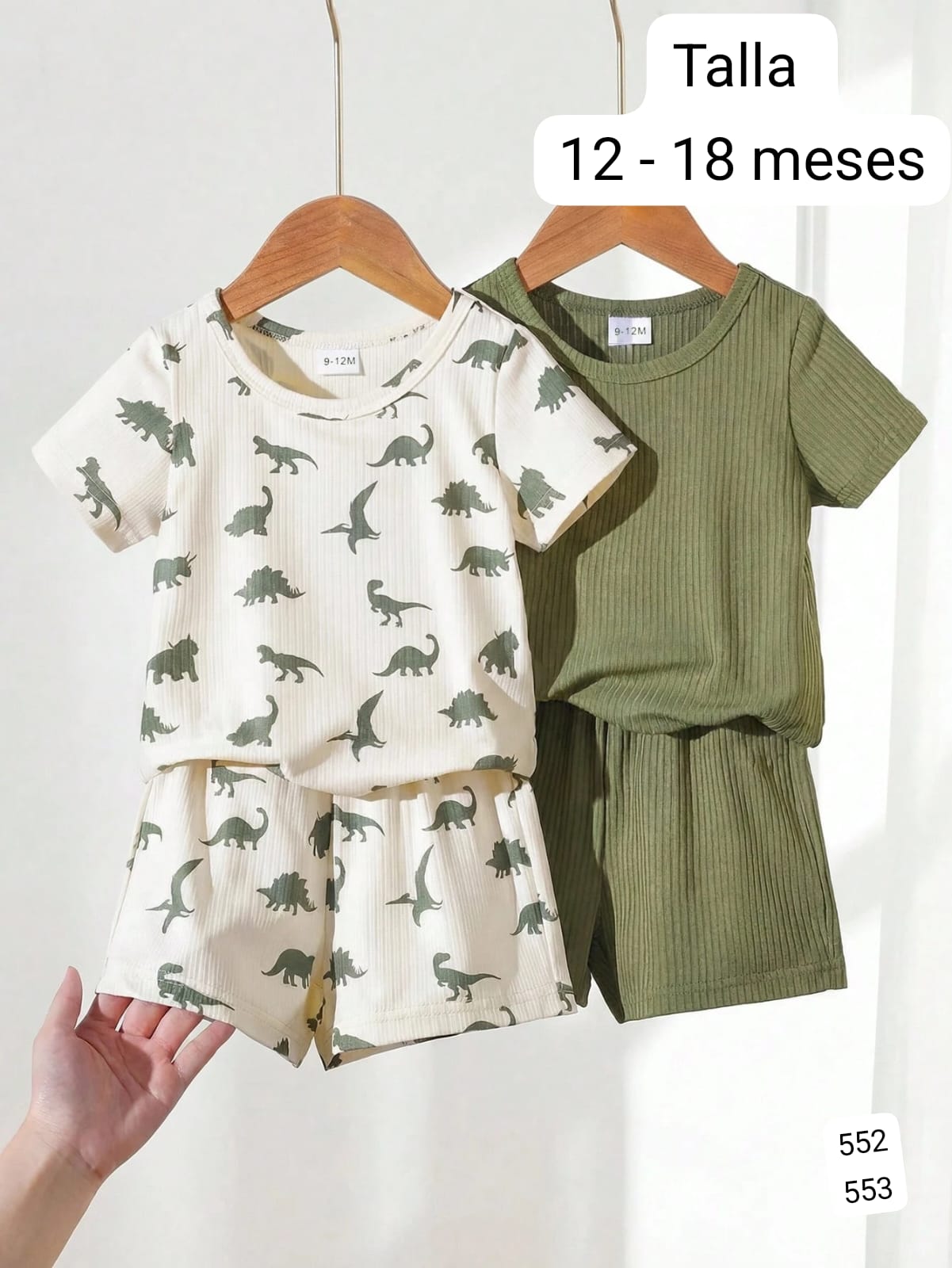CONJUNTO DE DINOSAURIO Y VERDE DE NIÑO