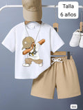 CONJUNTO DE OSO BEIGE DE NIÑO