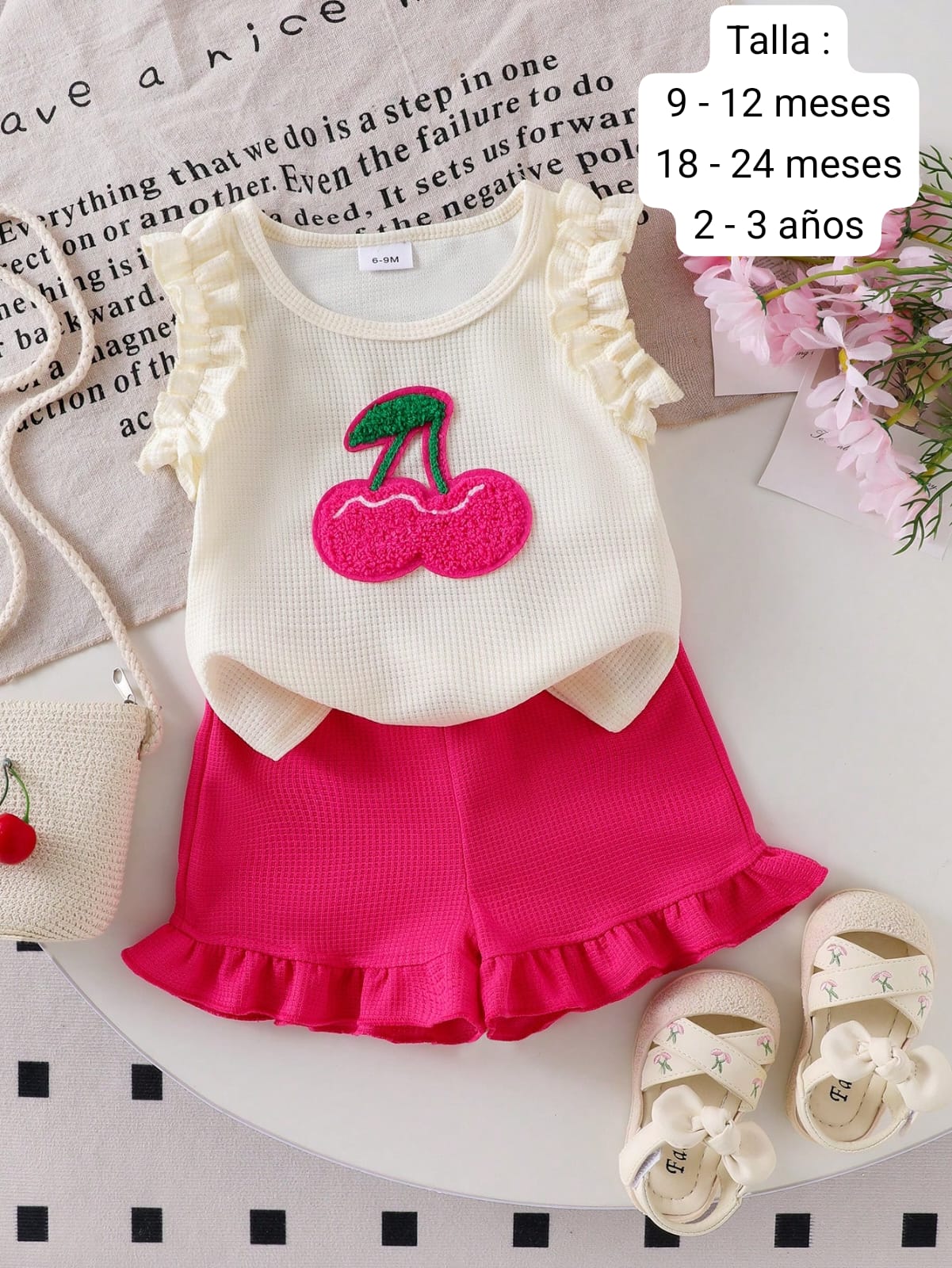 CONJUNTO DE NIÑA SHORT ROSADO