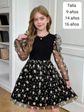 VESTIDO LARGO NEGRO DE NIÑA