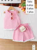 CONJUNTO CON SHORT Y BORDES BLANCOS DE NIÑA